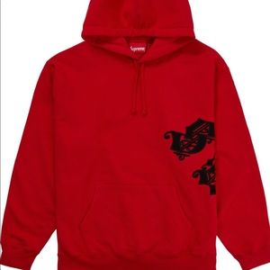 Supreme Old English wrap red hooded sweatshirt